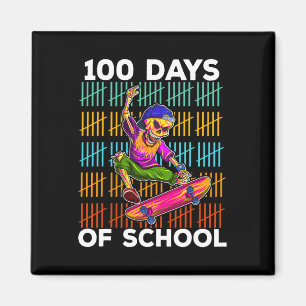 100 Days Of School Skateboarding Skeleton Boy Skul Magnet