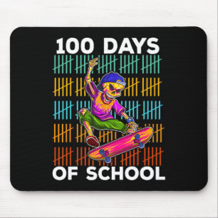 100 Days Of School Skateboarding Skeleton Boy Skul Mouse Pad