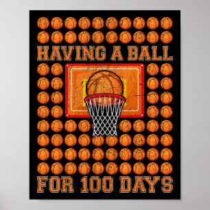 100 Days Of School Sketll 100th Day For Boys Kids  Poster