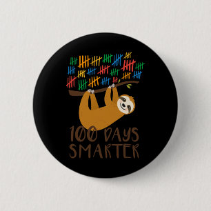 100 Days Of School Sloth  6 Cm Round Badge