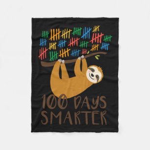 100 Days Of School Sloth Fleece Blanket