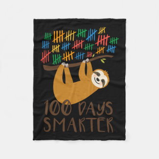 100 Days Of School Sloth  Fleece Blanket