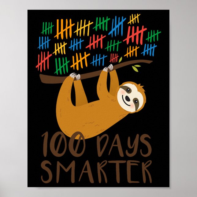 100 Days Of School Sloth  Poster (Front)