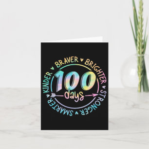 100 Days Of School Smarter Kinder Stronger Brighte Card