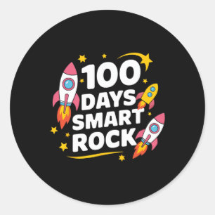 100 Days Of School Smarter Smart Rock Kids Toddler Classic Round Sticker