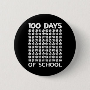 100 Days Of School Soccer 100th Day Of School Boys 6 Cm Round Badge