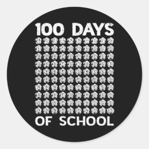 100 Days Of School Soccer 100th Day Of School Boys Classic Round Sticker