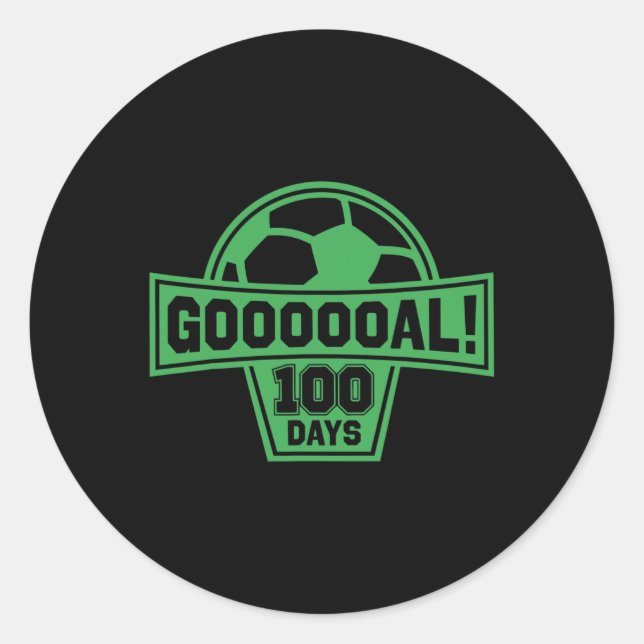100 Days Of School Soccer 100th Day Of School Spor Classic Round Sticker (Front)