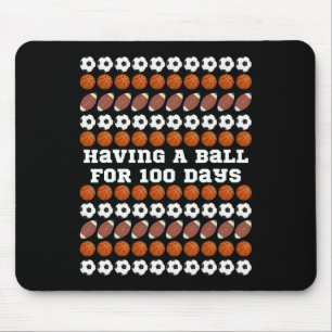100 Days Of School Soccer Basketball Football Boys Mouse Pad