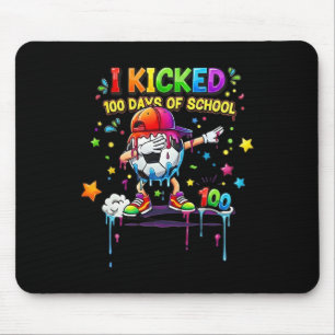 100 Days Of School Soccer Drip Kids Boys Funny 100 Mouse Pad