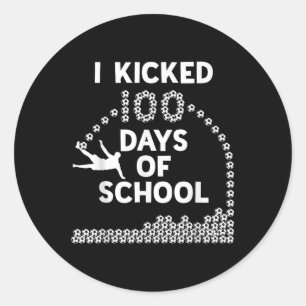 100 Days Of School Soccer Kids 100th Day Of Classic Round Sticker