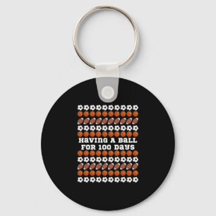 100 Days Of School Soccer Sketll Footll Boys Sport Key Ring