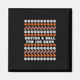 100 Days Of School Soccer Sketll Footll Boys Sport Magnet