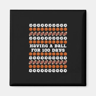 100 Days Of School Soccer Sketll Footll Boys Sport Magnet