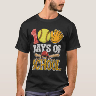 100 Days Of School Softball Funny 100th Day Sport T-Shirt