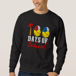 100 days of school Softball Teacher Kids 100th day Sweatshirt