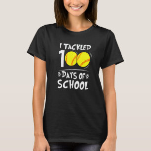 100 Days of School Softball Teacher Kids 100th Day T-Shirt