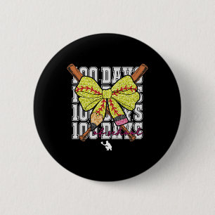100 Days Of School Softbyll Coquette Pencil Bow Gi 6 Cm Round Badge
