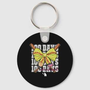 100 Days Of School Softll Coquette Pencil Bow Girl Key Ring