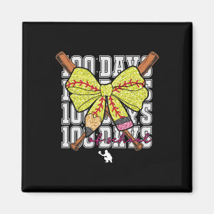 100 Days Of School Softll Coquette Pencil Bow Girl Magnet