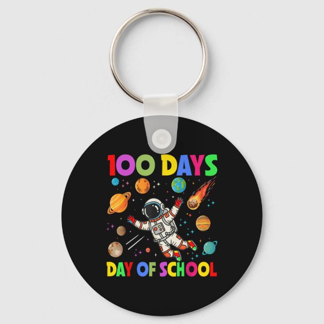 100 Days Of School Space Astronaut 100th Day Key Ring (Front)