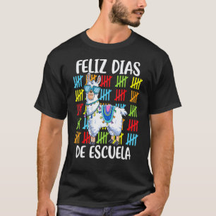 100 Days Of School Spanish Llama Feliz 100 Dias De T-Shirt
