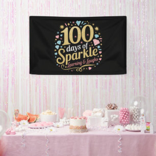 100 Days of School Sparkle Learning and Laughs Banner