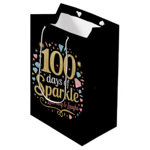 100 Days of School Sparkle Learning and Laughs Medium Gift Bag