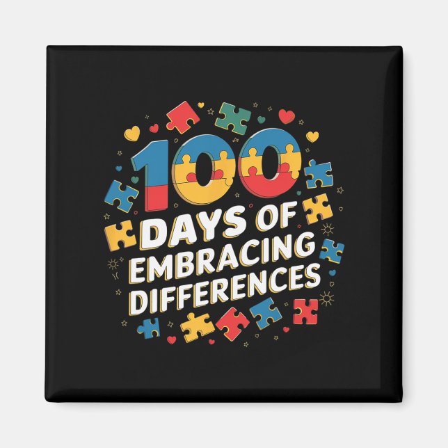 100 Days Of School Sped Teacher Embracing Differen Magnet (Front)