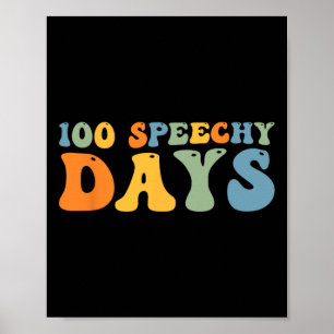 100 Days Of School Speech Therapy Happy 100th Day Poster