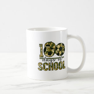 100 Days Of School Sports Camouflage Soccer Coffee Mug