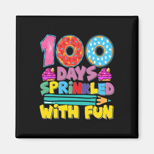 100 Days Of School Sprinkled With Fun Cute Cupcake Magnet (Front)
