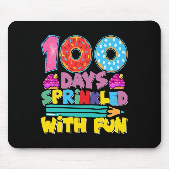 100 Days Of School Sprinkled With Fun Cute Cupcake Mouse Pad (Front)