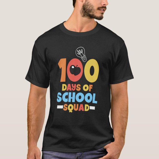 100 Days Of School Squad Cute Class Pupil Kids T-Shirt (Front)