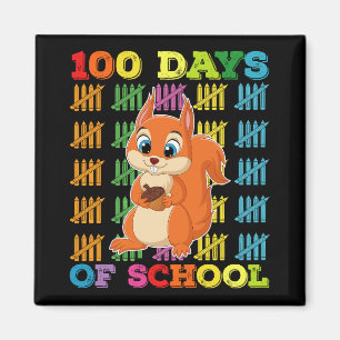 100 Days Of School Squirrel Teacher Magnet