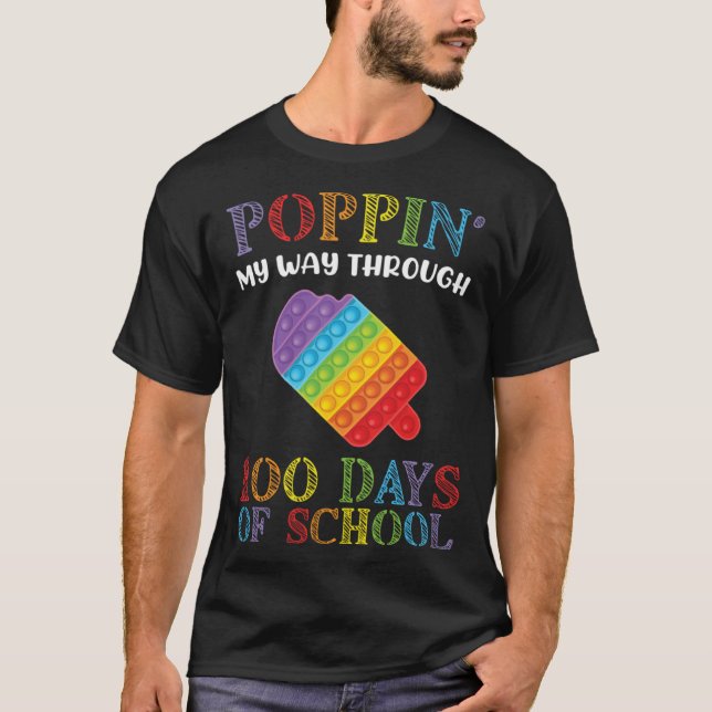 100 days of School Student Teacher Cute Poppin Ice T-Shirt (Front)