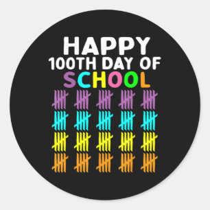 100 Days Of School Student Teacher Men Women Kids  Classic Round Sticker