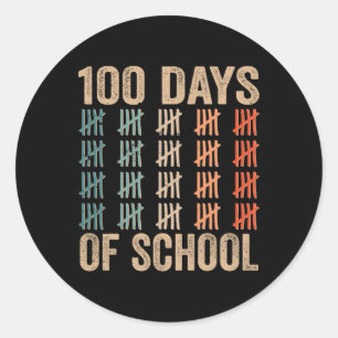 100 Days Of School Sweet Cute Sayings Team Classic Round Sticker