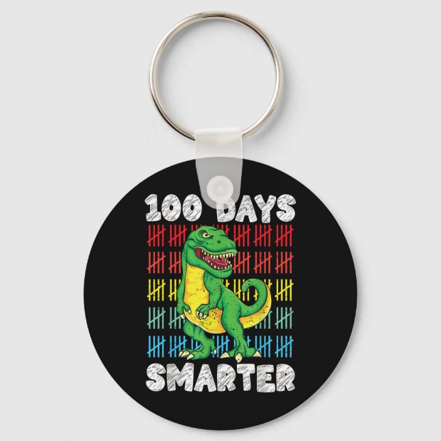 100 Days Of School T-rex 100th Day Of School Key Ring (Front)