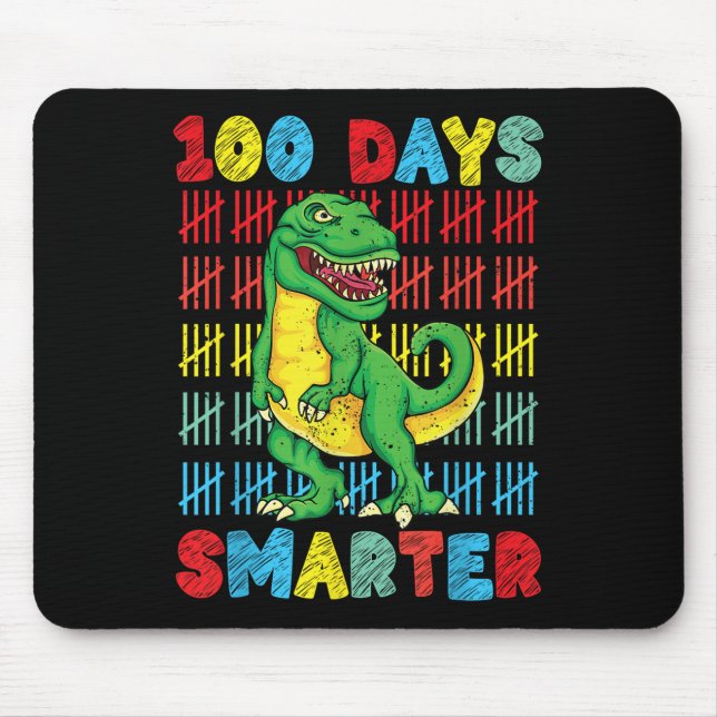 100 Days Of School T-rex 100th Day Of School Mouse Pad (Front)