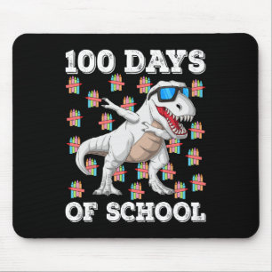 100 Days Of School T-rex Dabbing Kids Boys 100th D Mouse Pad