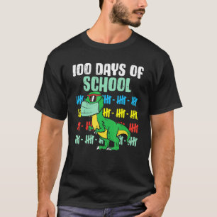 100 Days Of School T Rex Dino In Mask Quarantine B T-Shirt