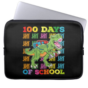 100 Days Of School T Rex Dinosaur Teacher Student Laptop Sleeve