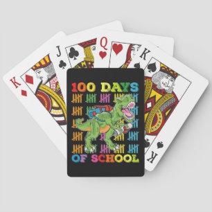 100 Days Of School T Rex Dinosaur Teacher Student Playing Cards
