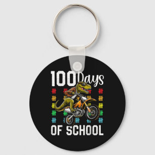 100 Days Of School T-rex Kids Boys 100th Day Of Key Ring