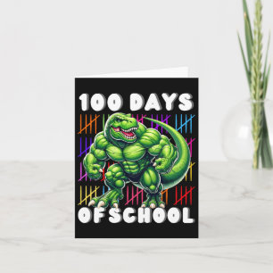 100 Days Of School T-rex Lover Boys 100 Days Of Sc Card