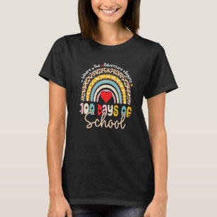 100 Days Of School Teacher 100 Days Smarter Rainbo T-Shirt