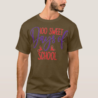 100 days of school teacher 100 Sweet Days of Schoo T-Shirt