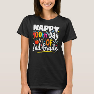 100 Days Of School Teacher 100th Day Of 2nd Grad T-Shirt
