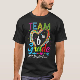 100 Days of School Teacher 100th Day of 6th Grade T-Shirt